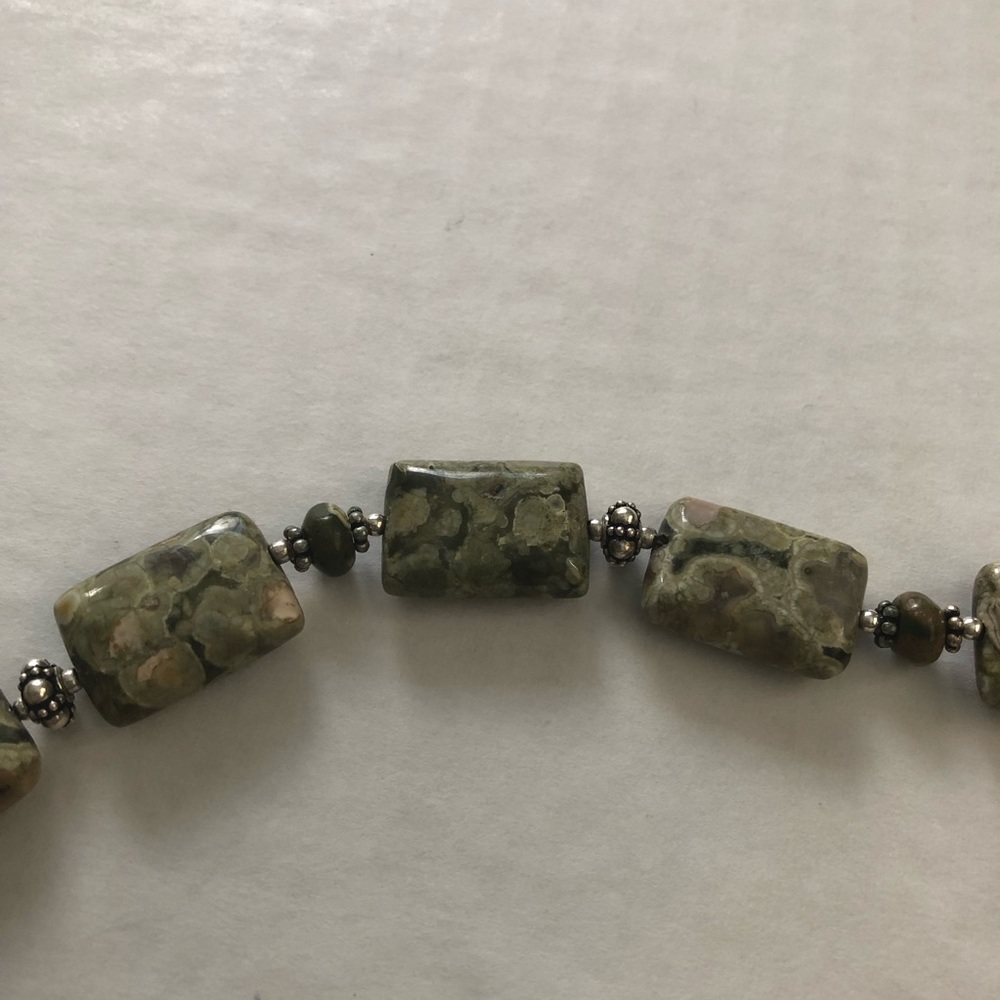 Green 6 Rectangular Jasper Stone Bracelet Toggle … - image 6